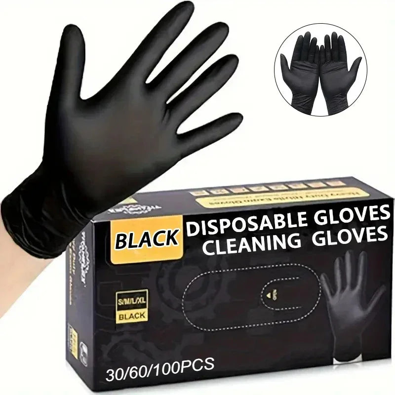Industrial-Grade Black Nitrile Gloves