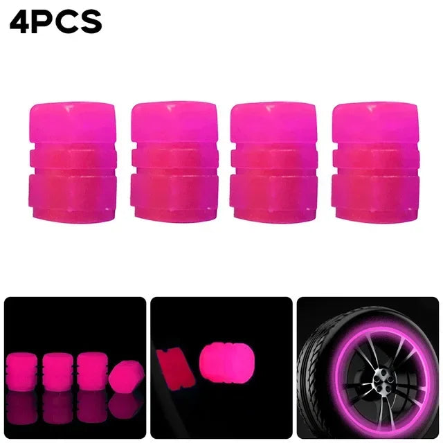 4pcs Luminous Tire Valve Caps
