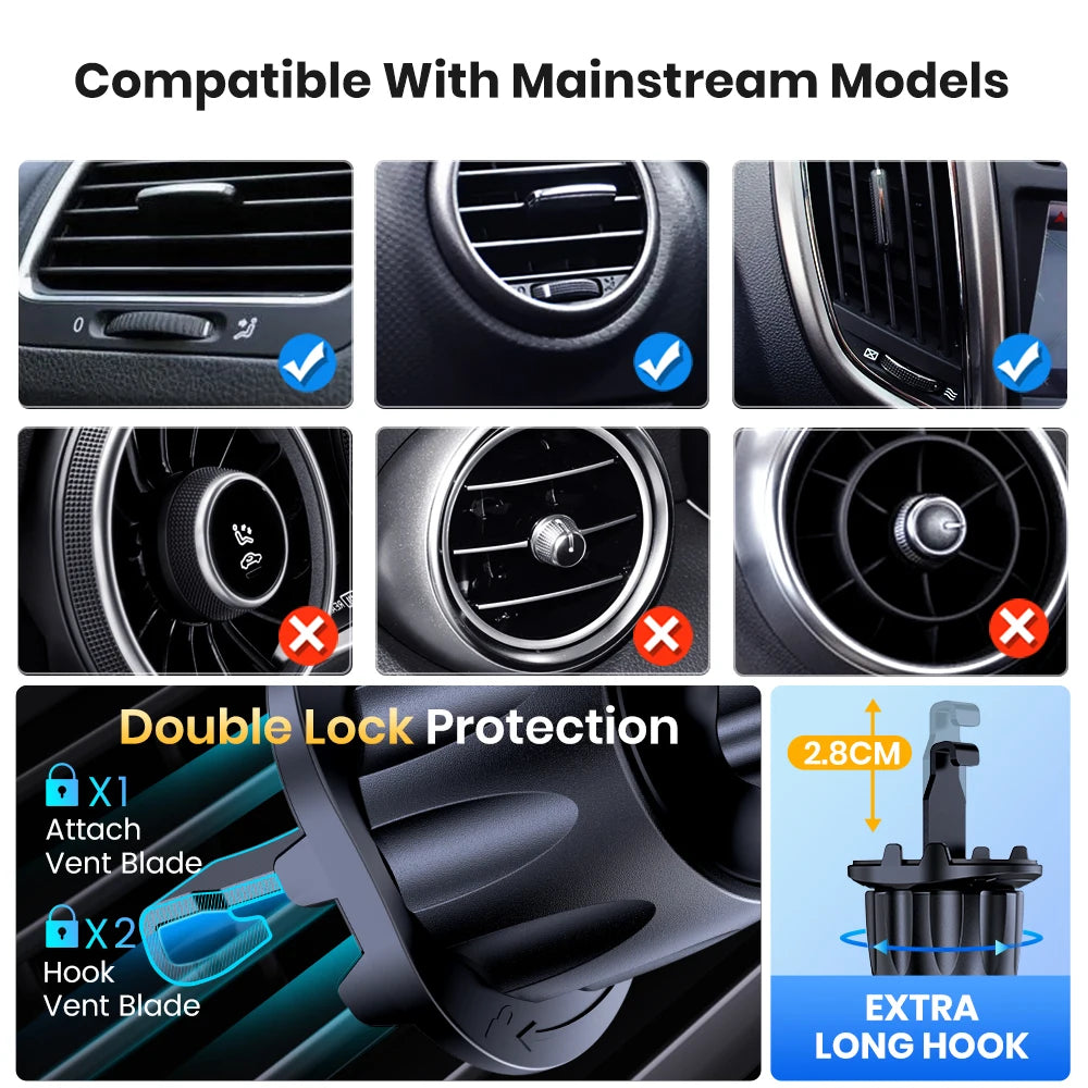 MagSafe Magnetic Car Phone Mount (360° Air Vent)