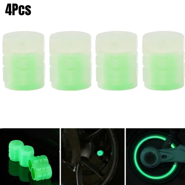 4pcs Luminous Tire Valve Caps