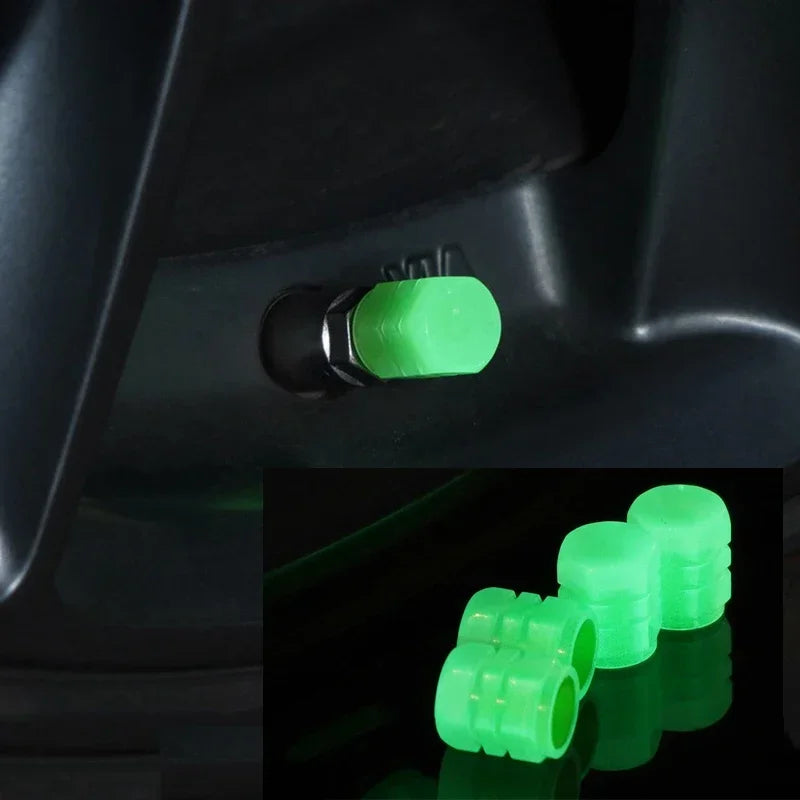 4pcs Luminous Tire Valve Caps