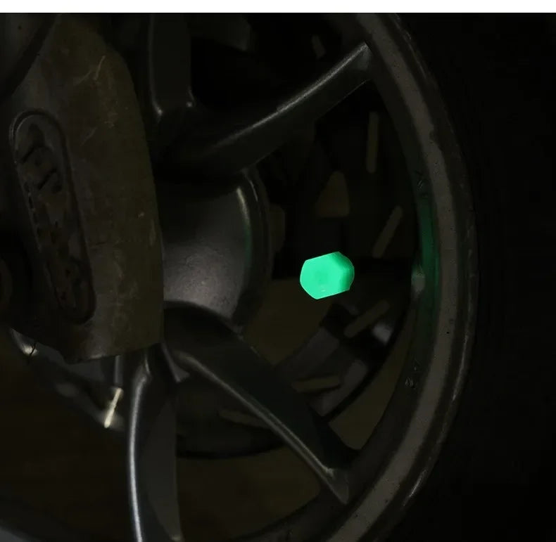 4pcs Luminous Tire Valve Caps