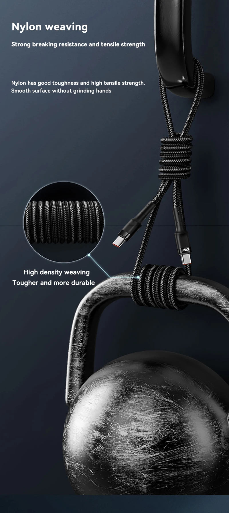 120W Fast Charge USB-C Cable