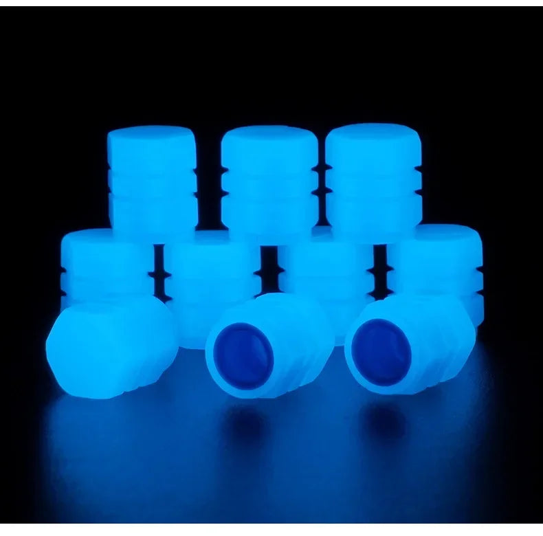 4pcs Luminous Tire Valve Caps