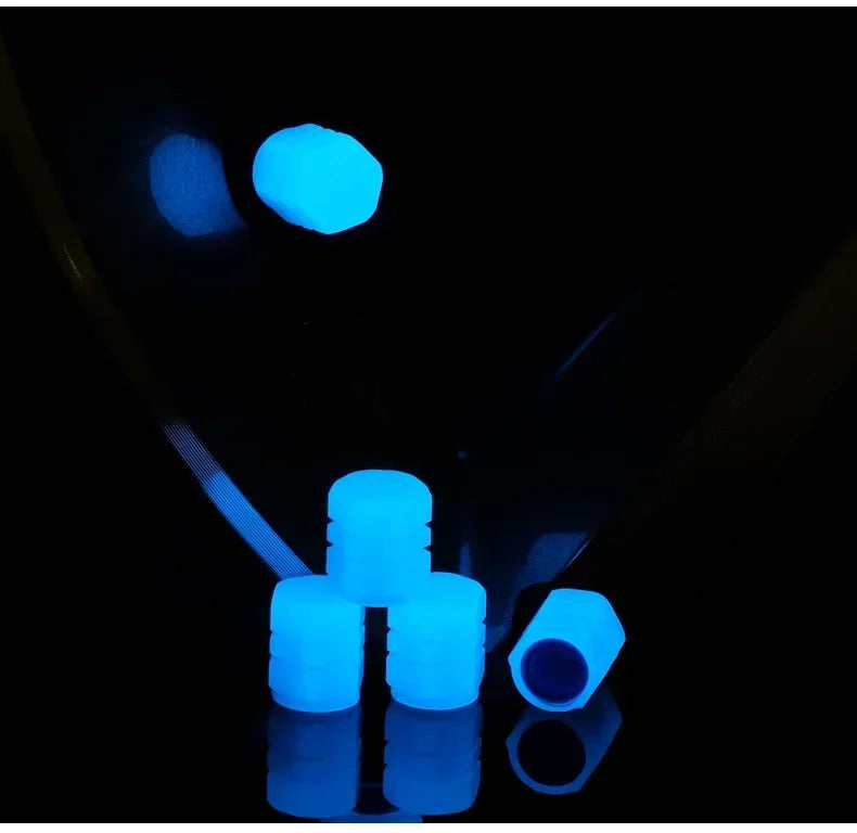 4pcs Luminous Tire Valve Caps