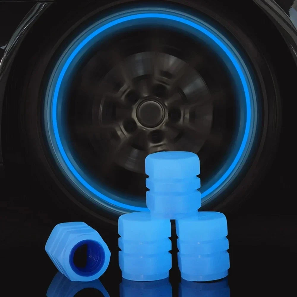 4pcs Luminous Tire Valve Caps