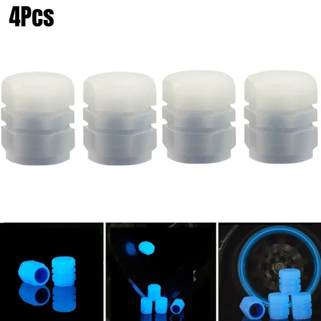 4pcs Luminous Tire Valve Caps