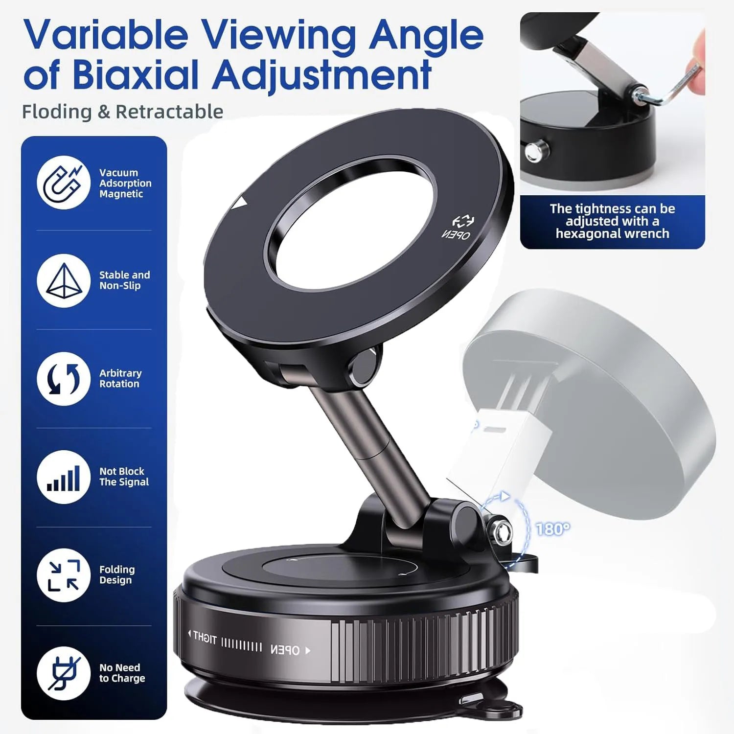 Magnetic Suction Cup Phone Mount for Magsafe 360°