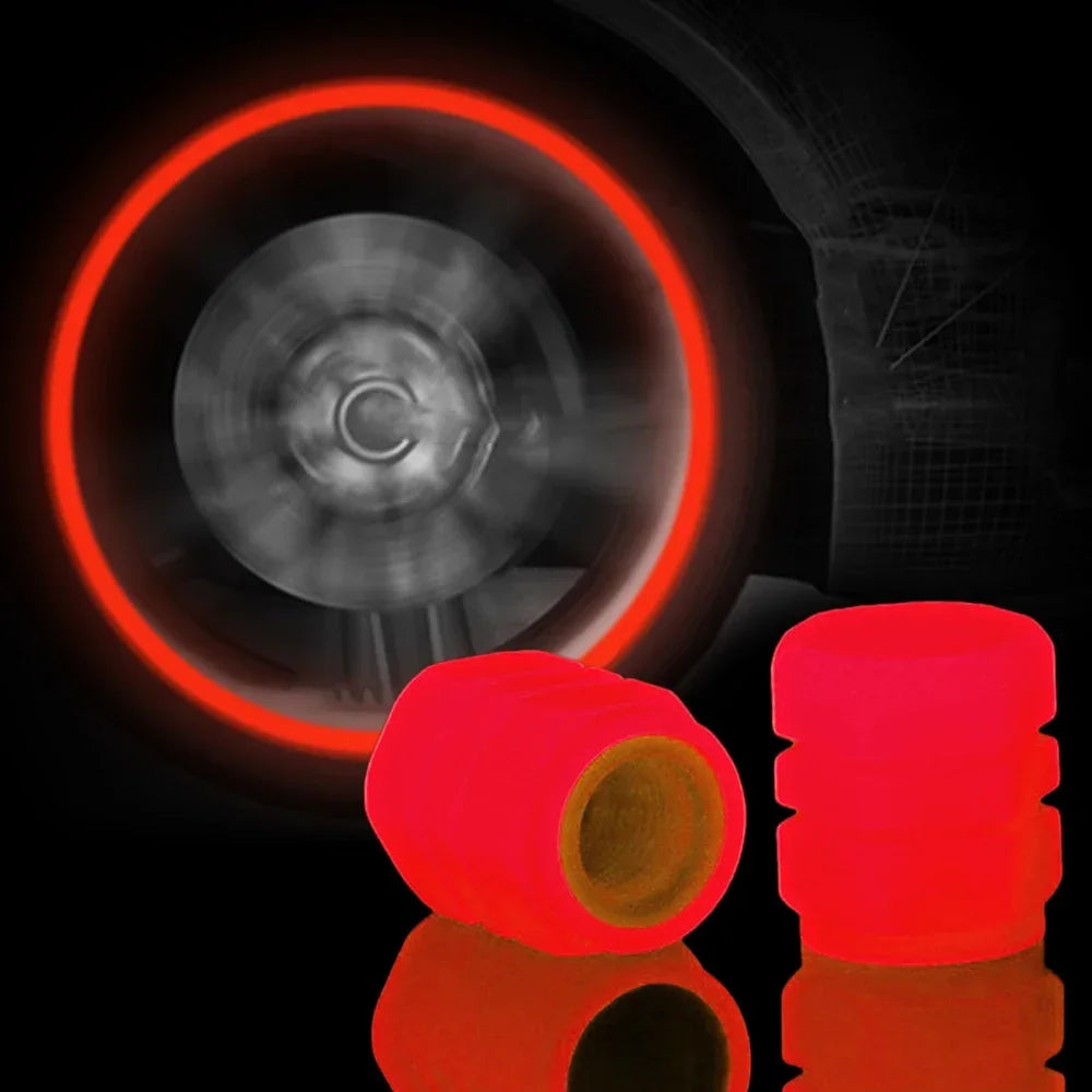 4pcs Luminous Tire Valve Caps