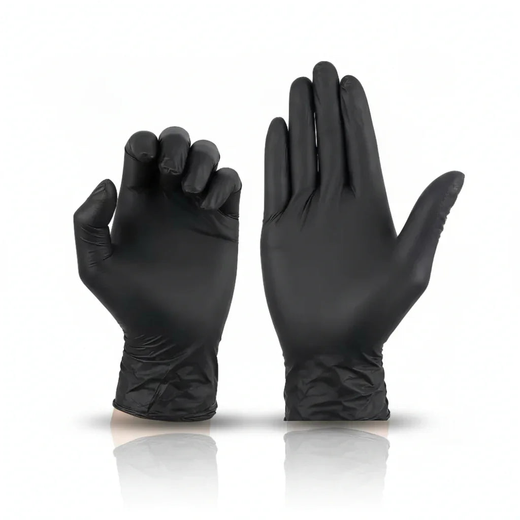 Industrial-Grade Black Nitrile Gloves
