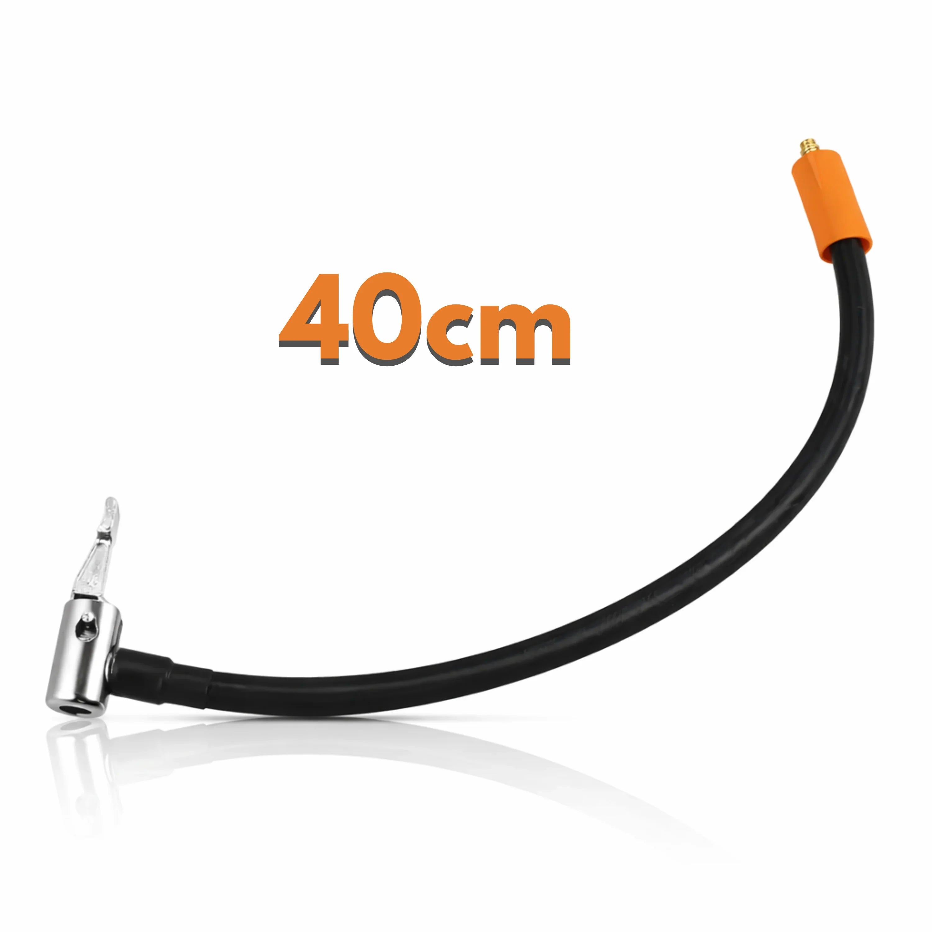 Voltaxa 40cm flexible hose with metal and orange connectors on white background